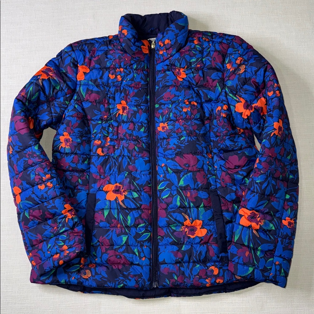 The Pioneer Woman Floral Puffer Jacket - Blue and Orange